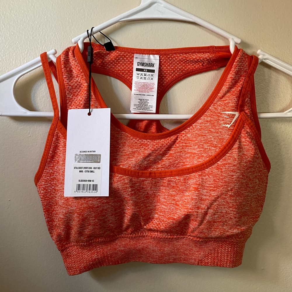 Gymshark XS Vital Sports Bra (Heat Red)